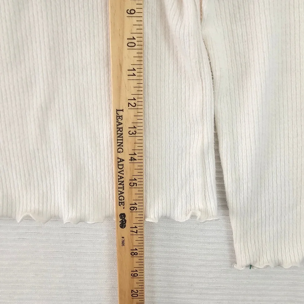 Old‎ Navy Girls Cozeplush Ribbed Top Cream French Bulldog Embroidered Size M 8